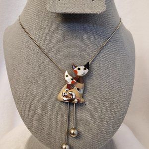 Goebel R. Wachtmeister Double Katze Bolo Necklace